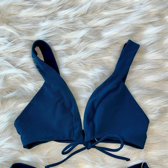 🆕 Almost Naked Swimwear Blue Ribbed Bikini - Picture 2 of 7